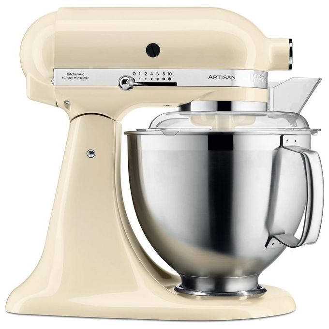 KitchenAid 5KSM185PSEAC Artisan Robot da cucina planetario 300 W 10 velocita' ciotola 4,8 L colore crema