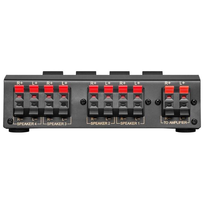Techly Speaker Switchbox per Collegare fino a 4 coppie di Diffusori Nero