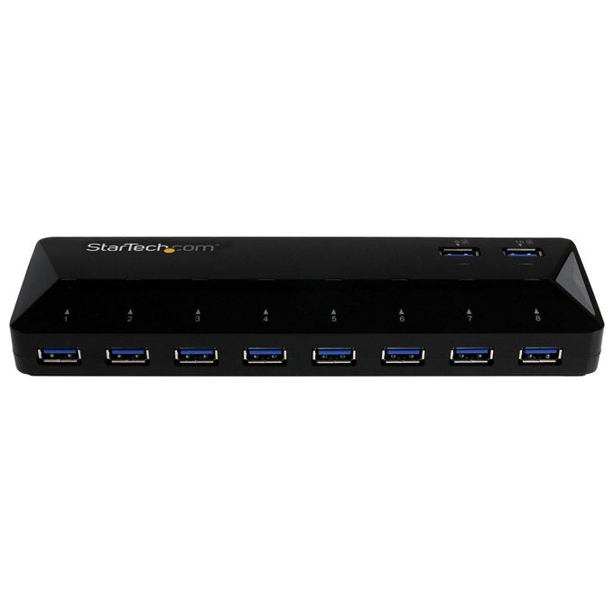 StarTech.com ST103008U2C Hub USB 3.0 a 10 Porte con 2 Porte di Ricarica da 1,5 A Velocita' fino a 5 Gbps colore Nero