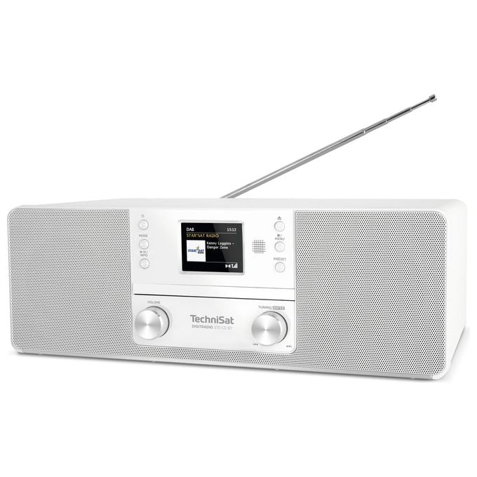 TechniSat 0001-3948 DIGITRADIO 370 CD BT Radio digitale stereo con DAB+ FM Bluetooth lettore CD USB AUX display a colori 10 W colore Bianco