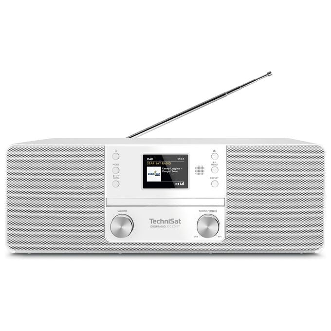 TechniSat 0001-3948 DIGITRADIO 370 CD BT Radio digitale stereo con DAB+ FM Bluetooth lettore CD USB AUX display a colori 10 W colore Bianco
