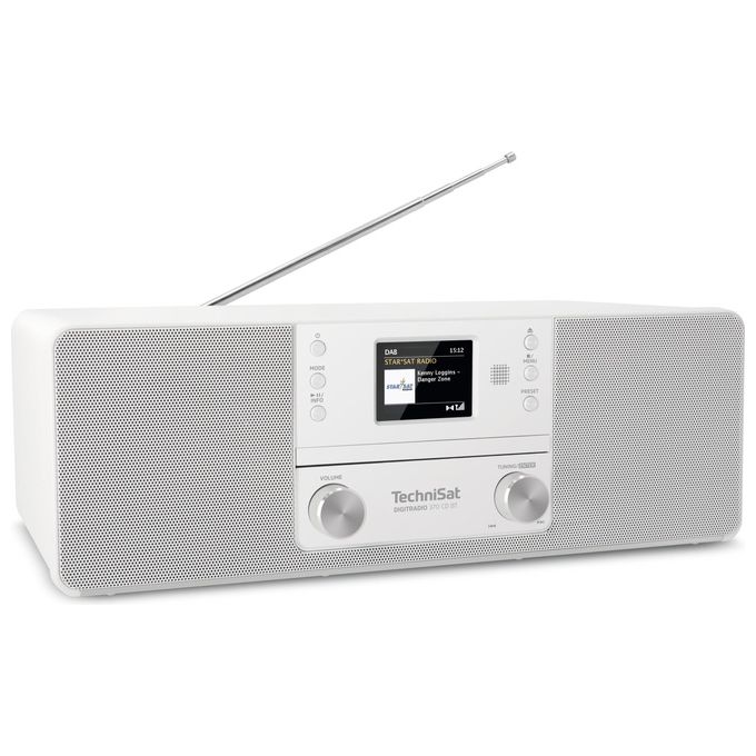 TechniSat 0001-3948 DIGITRADIO 370 CD BT Radio digitale stereo con DAB+ FM Bluetooth lettore CD USB AUX display a colori 10 W colore Bianco