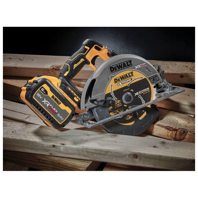 DEWALT DCS573NT-XJ Sega Circolare a Batteria 18V Brushless Diametro Lama 190 mm Profondita' di Taglio 67 mm Inclinazione 57° Luce LED Freno Elettronico colore Giallo-Nero