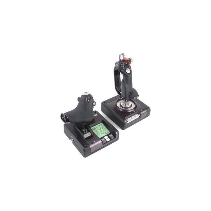 Logitech G 945-000003 Saitek X52 Pro Flight Control System Joystick e Manetta per Simulazione di Volo Cablata con Schermo LCD Multifunzione Retroilluminato USB 2.0 colore Nero