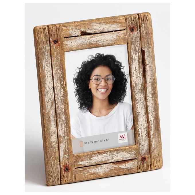 Walther Dupla Cornice Portafoto 10x15cm in Legno Bianco-Legno