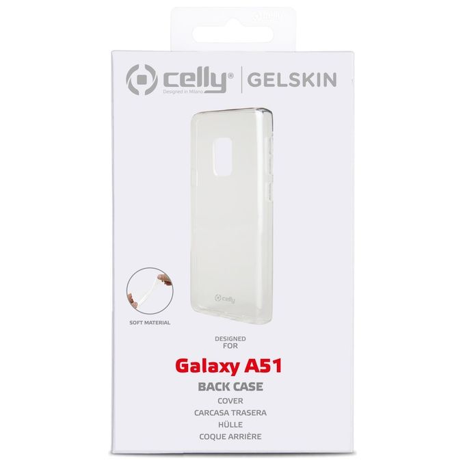 Celly Cover Trasparente per Samsung Galaxy A51 in Silicone Gelskin TPU Flessibile Antiurto e Antigraffio
