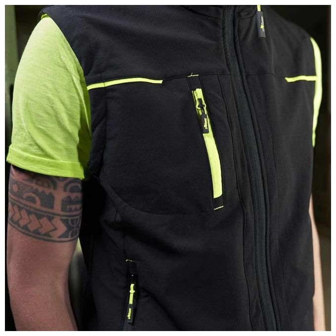 U-Power WPE181BC Saturn Gilet da Lavoro Idrorepellente Traspirante Tasche Frontali Certificato CE colore Black Carbon