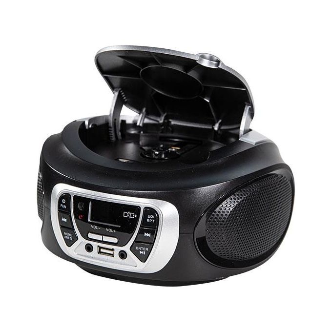 Trevi CMP 510 DAB Stereo Portatile Cd Boombox Radio DAB-DAB+ con RDS Usb Aux-In Presa Cuffia Nero