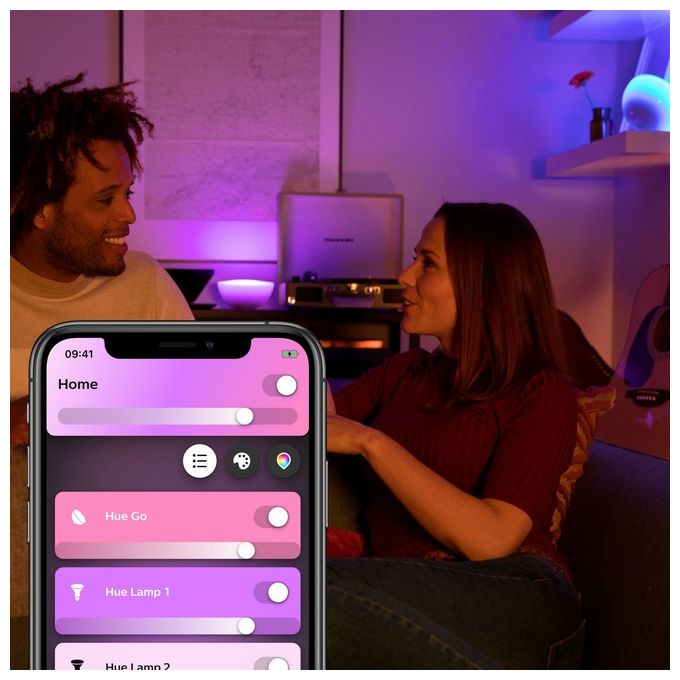 Philips Lampada Portatile Hue Go White e Color Ambiance Smart, Controllo Wireless e Personalizzazione Luminosita'