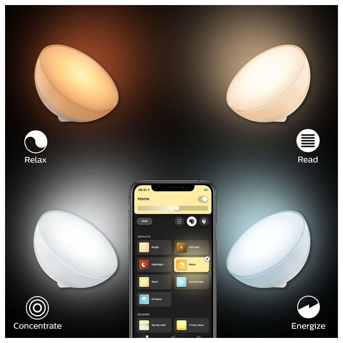 Philips Lampada Portatile Hue Go White e Color Ambiance Smart, Controllo Wireless e Personalizzazione Luminosita'