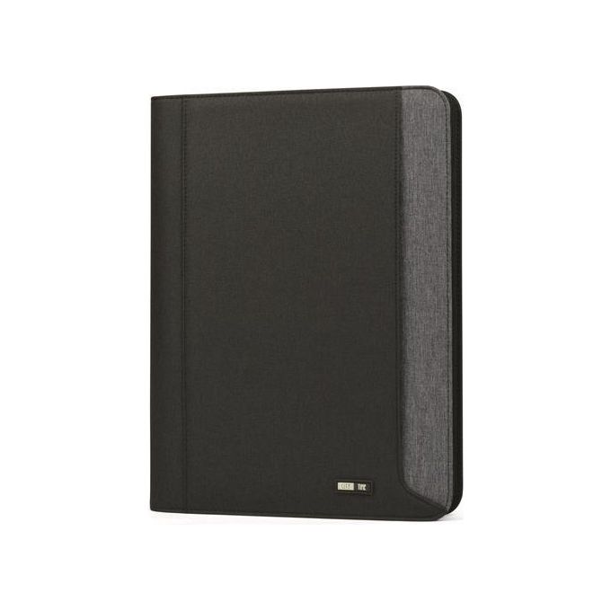 Niji Portablocco Formato A4 con Chiusura Cerniera Tessuto Nero Grigio City Time