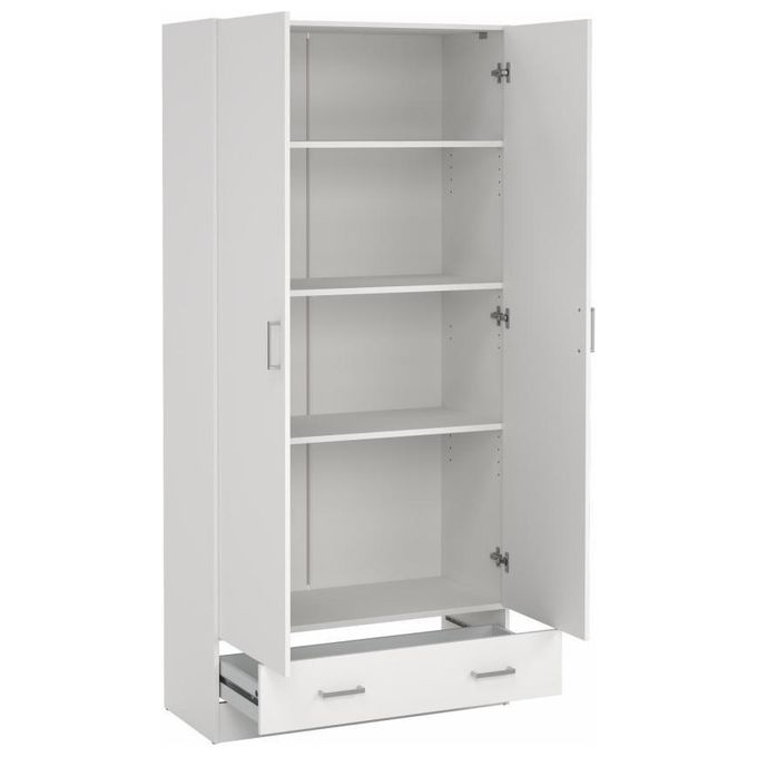 Tvilum 704034949 Space Armadio 2 Ante Battenti 1 Cassetto 3 Ripiani Stile Scandinavo colore Bianco