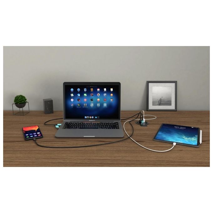 I-tec CHARGER96WD Caricatore da Scrivania Integrato USB-C PD 3.0 3x USB-A QC3.0 96 W colore Nero