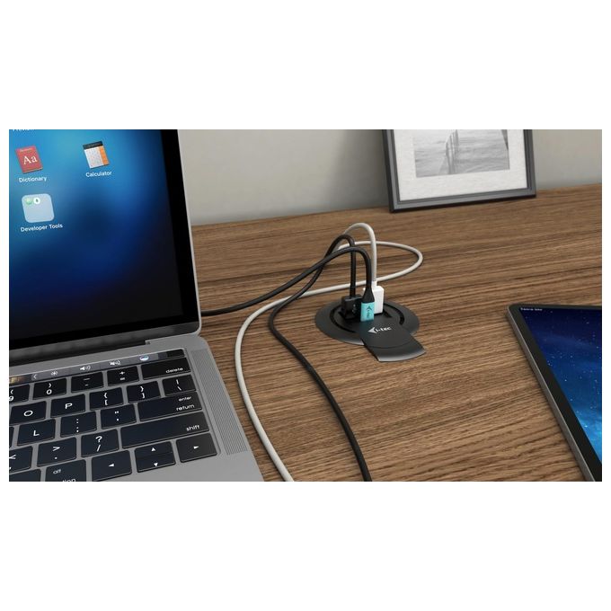 I-tec CHARGER96WD Caricatore da Scrivania Integrato USB-C PD 3.0 3x USB-A QC3.0 96 W colore Nero