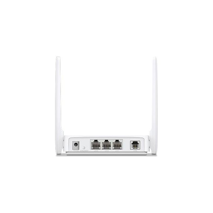 Mercusys MW300D Modem Router ADSL2+ Wi-Fi N300 Banda Singola 2.4 GHz 3 Porte LAN 10-100 Mbps 2 Antenne Esterne colore Bianco