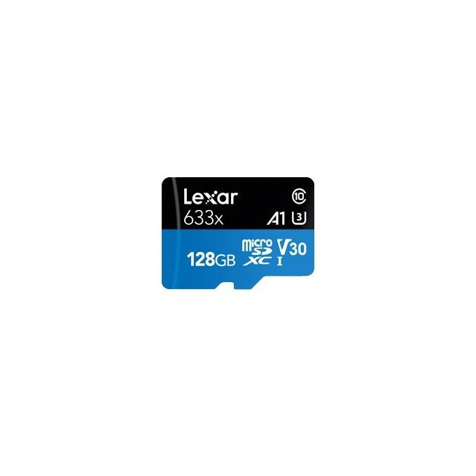 Lexar LSDMI128BB633A 633x Scheda MicroSDXC 128GB UHS-I U3 V30 A1 Classe 10 100MB-s 45MB-s colore Nero