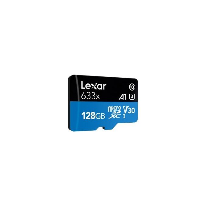 Lexar LSDMI128BB633A 633x Scheda MicroSDXC 128GB UHS-I U3 V30 A1 Classe 10 100MB-s 45MB-s colore Nero