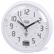 Trevi SL 3P27 Orologio al Quarzo con Sveglia Ampio Quadrante Movimento Silenzioso Sweep Tasto Snooze-Light Bianco