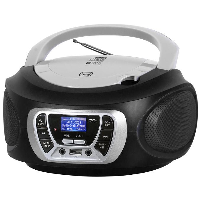 Trevi CMP 510 DAB Stereo Portatile Cd Boombox Radio DAB-DAB+ con RDS Usb Aux-In Presa Cuffia Nero