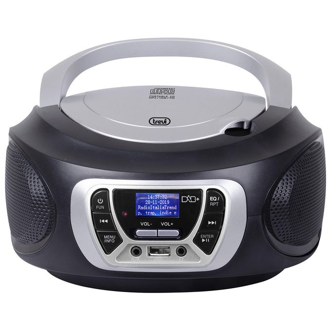Trevi CMP 510 DAB Stereo Portatile Cd Boombox Radio DAB-DAB+ con RDS Usb Aux-In Presa Cuffia Nero