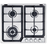 De Longhi PFI 46 GH Linea Professional Piano cottura a Gas 4 Fuochi Griglie in Ghisa Bruciatore Tripla Corona 60 cm Acciaio Inox