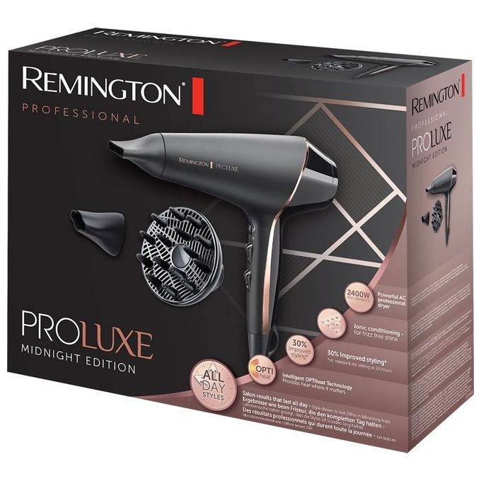 Remington AC9140B PROLuxe Midnight Edition Asciugacapelli 2400 W ionico 2 velocita' 3 temperature concentratore e diffusore colore Nero