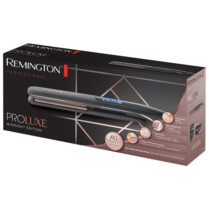 Remington S9100B PROLuxe Midnight Edition Piastra per capelli Ceramica 9 livelli 150-230 °C riscaldamento 10s colore Nero Rose Gold