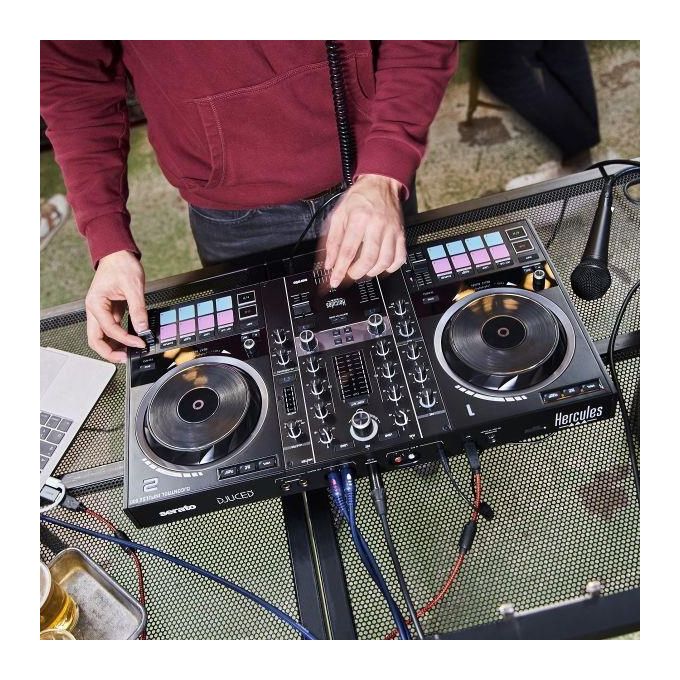Hercules INPULSE 500 DJControl Controller DJ 2 Canali Interfaccia Audio USB 16 Pad RGB Serato DJ Lite DJUCED colore Nero
