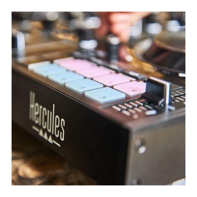 Hercules INPULSE 500 DJControl Controller DJ 2 Canali Interfaccia Audio USB 16 Pad RGB Serato DJ Lite DJUCED colore Nero