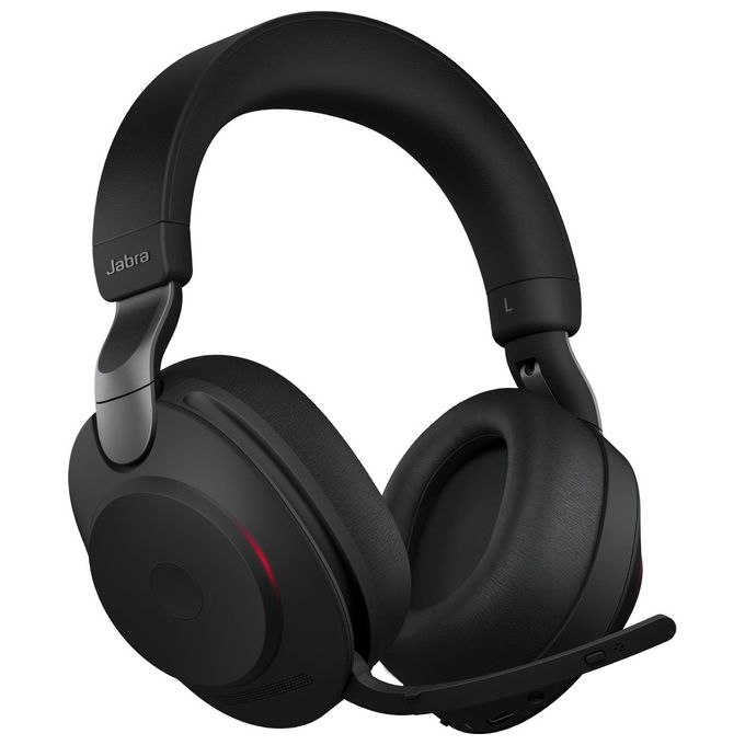 Jabra Evolve2 85 Cuffie Wireless Professionali Cuffie da Ufficio Certificate UC con Batteria a Lunga Durata Adattatore Bluetooth USB-A Nero