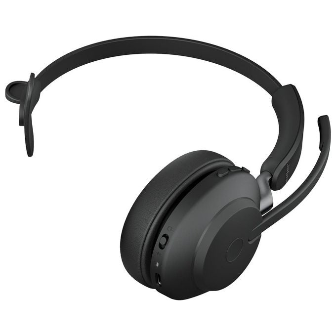 Jabra 26599-889-999 Evolve2 65 UC Cuffia On-Ear Mono Wireless Bluetooth 5.0 USB-A Cancellazione Rumore 37h Autonomia colore Nero