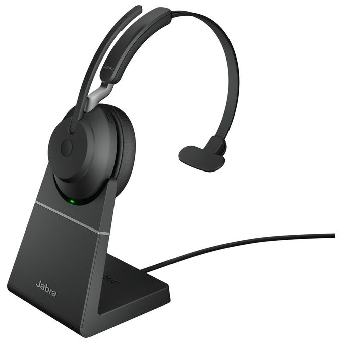 Jabra 26599-889-989 Evolve2 65 Auricolare Wireless On-Ear Bluetooth USB-A 37 ore di autonomia 30 metri di raggio d'azione colore Nero