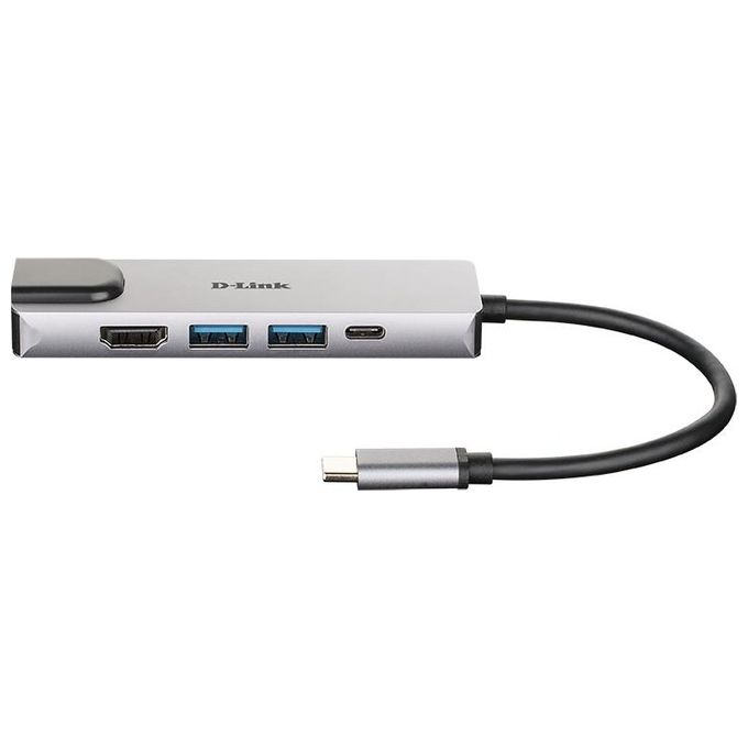 D-Link DUB-M520 Hub USB di Tipo C, 5 in 1, Adattatore USB C con HDMI 4K e 1080p, 2 Porte USB 3.0-USB 2.0, Porta USB C di Ricarica fino a 60 W e dati, 1 x Porta Ethernet RJ45