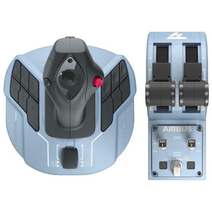 Thrustmaster 2960842 TCA Officer Pack Airbus Edition Joystick PC Simulazione di Volo USB Tecnologia H.E.A.R.T 16 Pulsanti colore Nero Blu