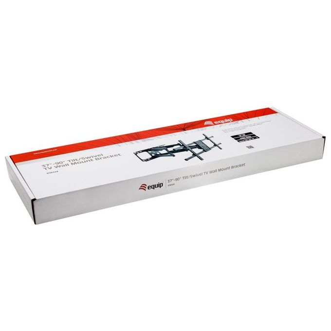 Equip 650324 Staffa di montaggio a parete per TV inclinabile e girevole da 37'' a 90'' VESA max 816x400 mm supporto fino a 75 Kg colore Nero