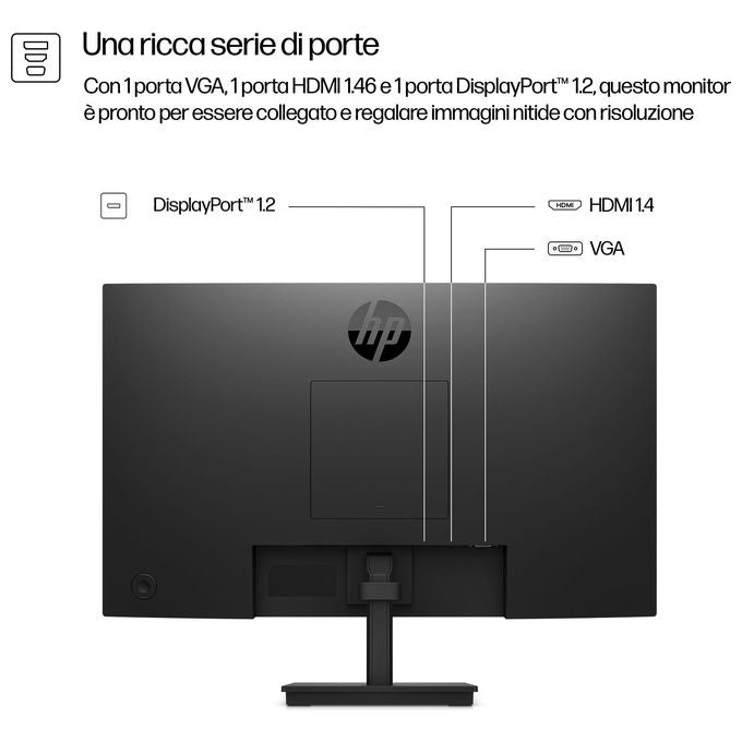 HP 9U5J5UT#ABB Serie 3 Pro Monitor 23.8'' FHD 1920x1080 IPS 100 Hz HDMI DisplayPort VGA colore Nero