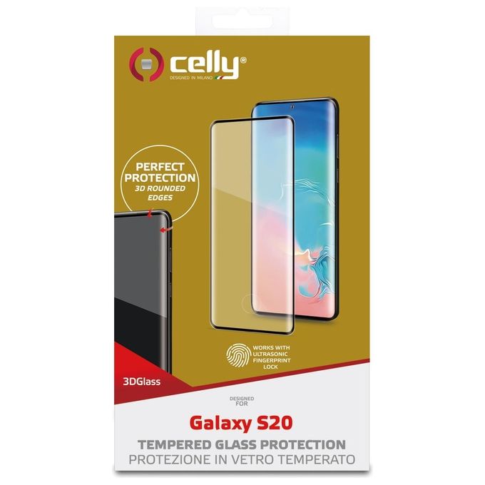 Celly 3D Glass-Vetro Temperato Samsung Galaxy s20 Black
