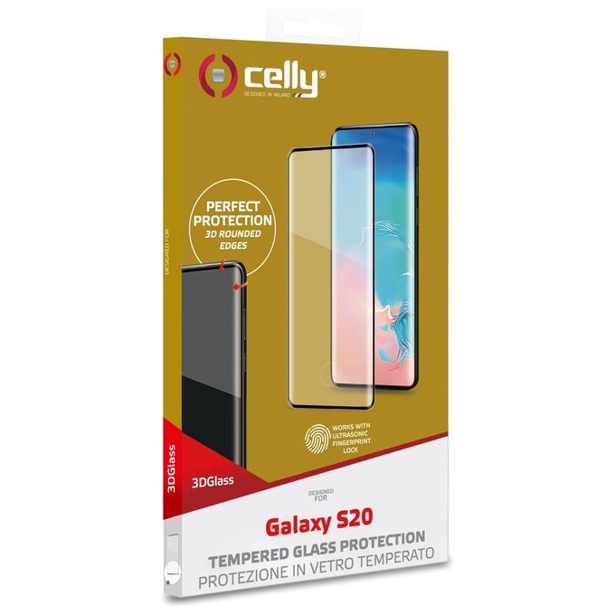Celly 3D Glass-Vetro Temperato Samsung Galaxy s20 Black