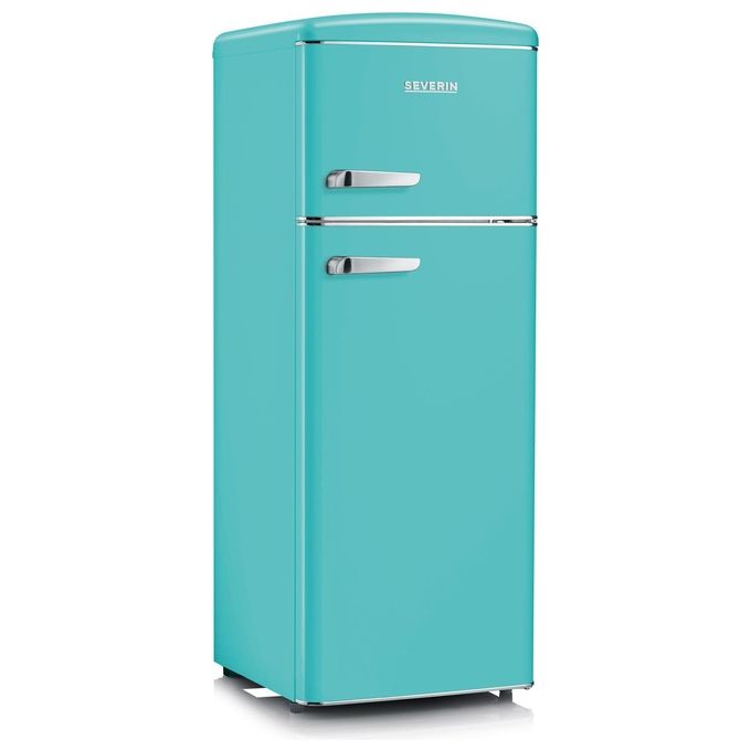 Severin RKG 8934 Frigorifero Doppia Porta 206 L 146 cm Classe E 39 dB 4 Ripiani Congelatore Alto colore Turchese