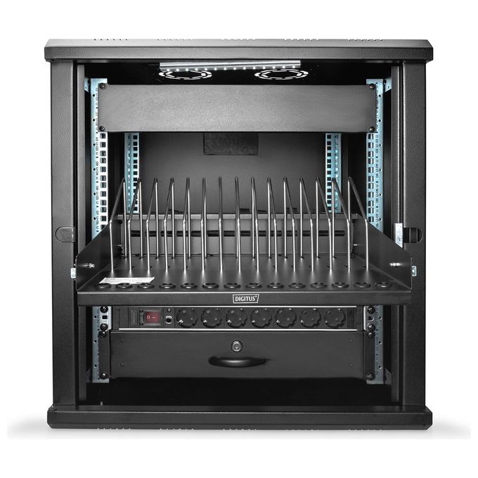 Digitus DN-97665 Mensola Estraibile per Tablet-Portatili-Smartphone 175x483x340mm Nero Ral 9005