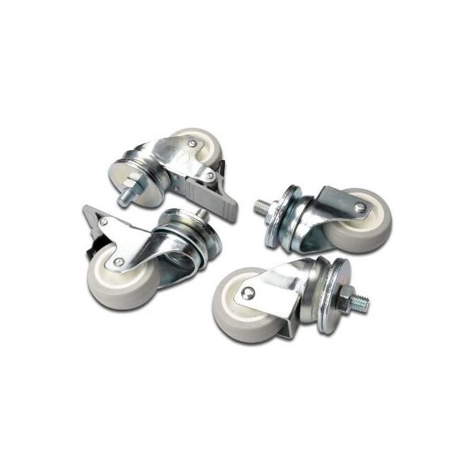 Digitus set 4 ruote (due bloccabili) per armadi rack linea eco per carico fino a 250 kg.