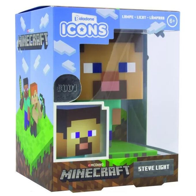 Paladone Mini Lampada da Notte 3D Icon Minecraft Steve