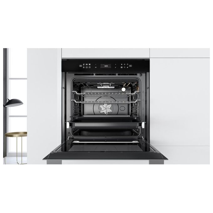 Whirlpool W7OM44S1P Forno Elettrico Multifunzione da Incasso Autopulente Pirolitico Capacita' 73 Litri Classe energetica A+ Tecnologia Sesto Senso Ready2cook Cook4 Cook3 8 Funzioni 60 cm Nero
