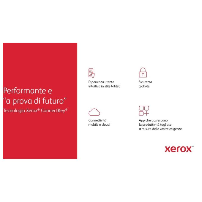 Xerox C625V_DN VersaLink C625 Stampante Multifunzione Laser a Colori A4 50 ppm Duplex Automatico con Touchscreen 7 pollici Wi-Fi Opzionale Ethernet Gigabit NFC colore Nero