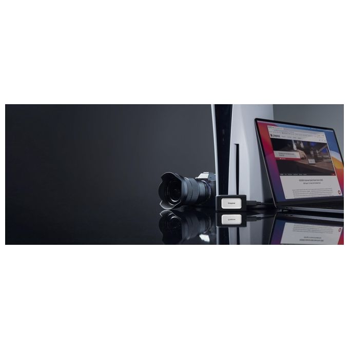 Kingston Technology SXS2000-1000G XS2000 SSD Portatile 1 TB Velocita' 2000 MB-s USB Tipo-C colore Nero Argento