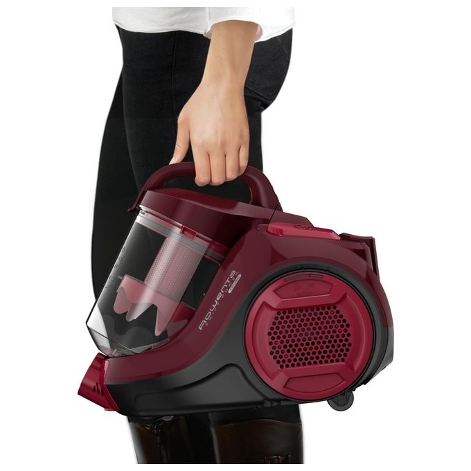 Rowenta RO2933EA Swift Power Cyclonic Aspirapolvere a Traino Ciclonico Senza Sacchetto 1,2 L 750W 77 dB colore Nero Borgogna