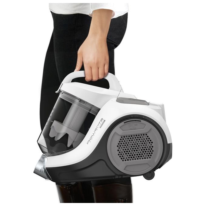 Rowenta RO2957EA Swift Power Cyclonic Aspirapolvere a Traino Senza Sacco Pulizia a Secco Capacita' 1,5 Litri 750 W Bianco-Grigio