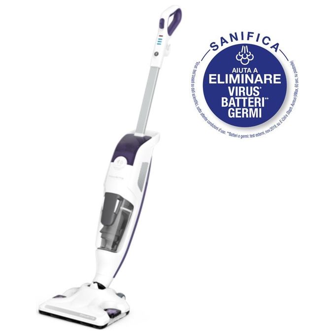 Rowenta RY7731WH Clean and Steam Revolution Scopa a vapore 2 in 1 Aspirazione e Vapore 1500 W 0,47 L autonomia 30 min 83 dB colore Bianco Viola