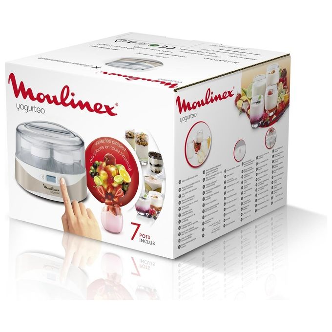 Moulinex YG231E32 Yogurteo Yogurtiera 7 Vasetti da 160 ml Argento Premium
