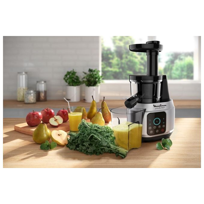 Moulinex ZU420E10 Juice and Clean Estrattore di succo a freddo 150 W 2 velocita' Touch Screen 0.8 L colore Alluminio Nero